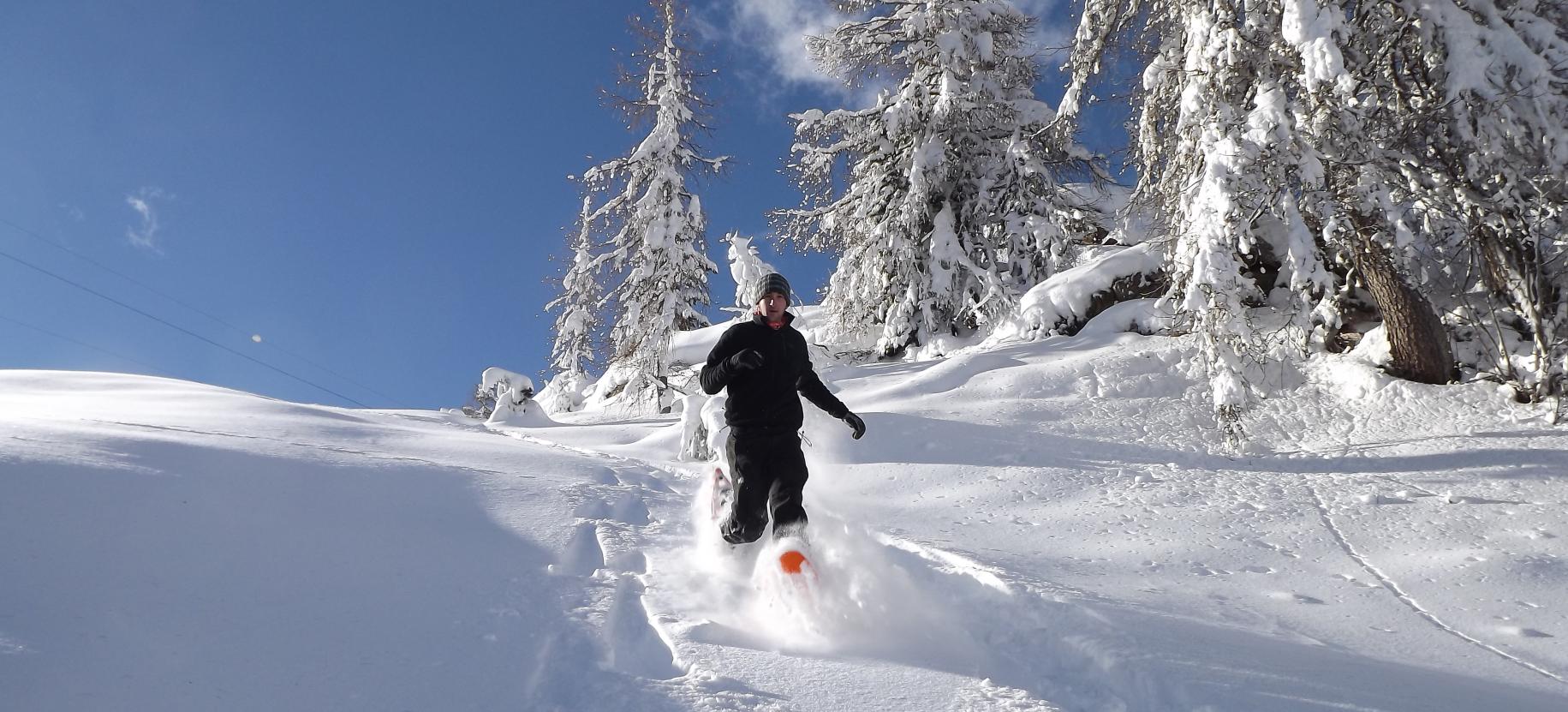 Snowshoe walking in Gressoney